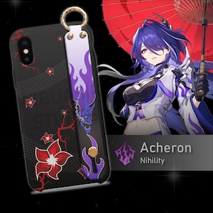 Honkai Star Rail Handyhülle mit Handschlaufe für iPhone Samsung, Android Acheron Aesthetic Schutzhülle