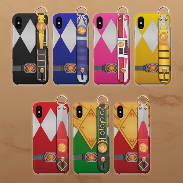 Sentai Rangers-telefoonhoesje met draagkoord - Mighty Morphin Zyuranger Cover voor iPhone Samsung Android
