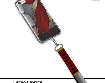 Blade Vigilante Hero Villain Anime-Inspired Phone Case Lanyard Strap for iPhone & Android | Dark Aesthetic Protective Cover