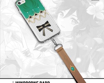 Genshin Impact Phone Case with Handstrap for iPhone Samsung Android Venti Aesthetic Protective Cover