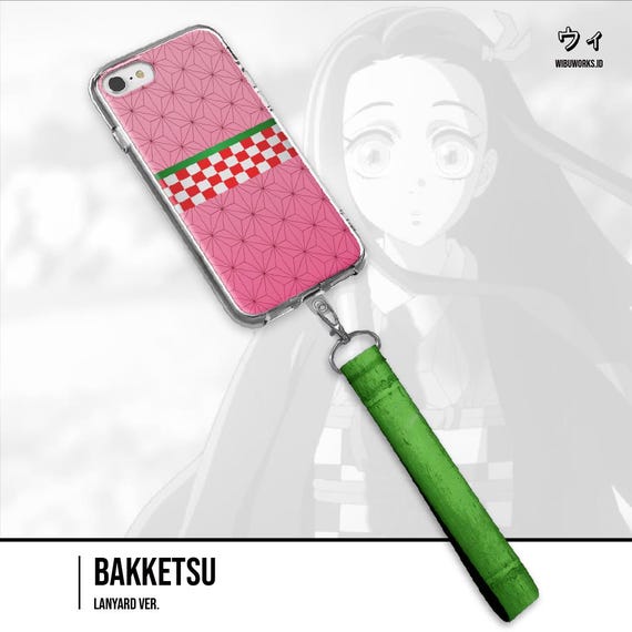Anime Demon Girl Phone Case with Hand Strap Lanyard Charm | Kawaii Dark Fantasy Cover