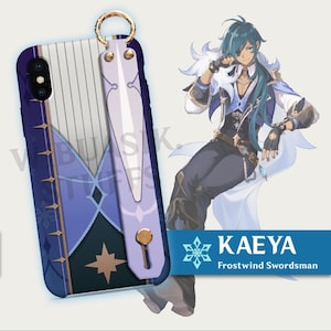 Custodia per telefono Genshin Impact con cinturino per iPhone, Samsung e Android – Custodia protettiva estetica Kaeya