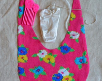 Vintage Barbie Island Fun White Swimsuit, Wrap Skirt, And Comb, 1987, Mattel