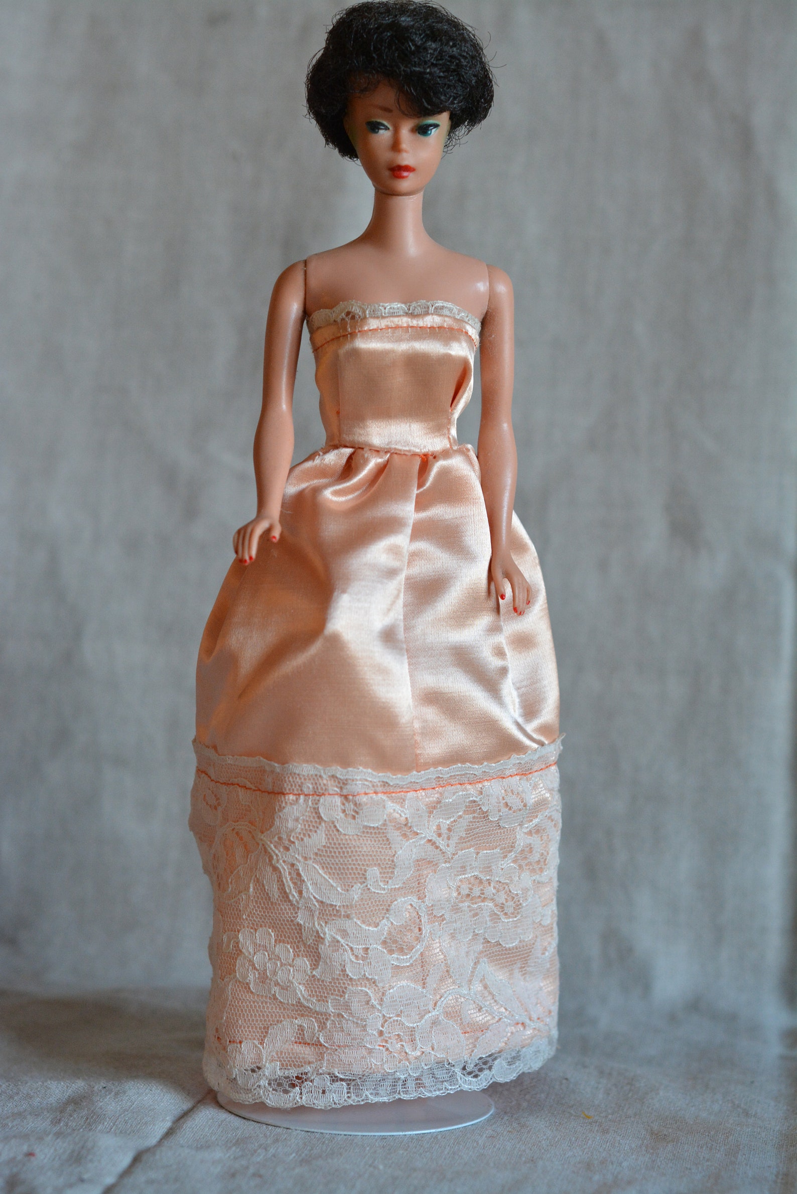 Vintage Barbie Handmade Pink Satin Evening Dress Lace 60s - Etsy Canada