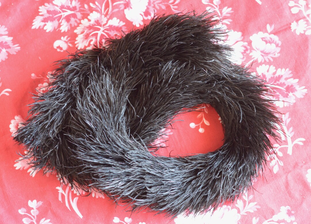 Antique Edwardian Black Feather Boa Trim Unused, per 12, Millinery