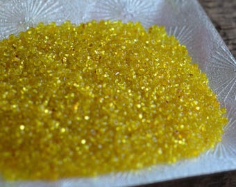 Antique Venetian Seed Beads Lemon Yellow, African Trade, 16bpi, 7g 1800s