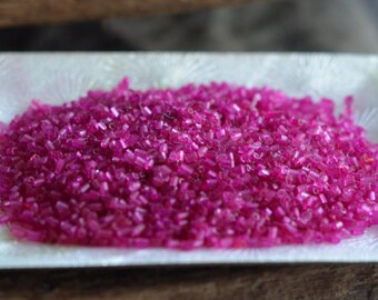 Antique Deco Era Bugle Seed Beads, Hot Pink, 12bpi, 7g, 1920s