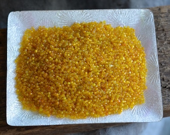 Antique Venetian Seed Beads Honey Yellow, African Trade, 16bpi, 7g 1800s