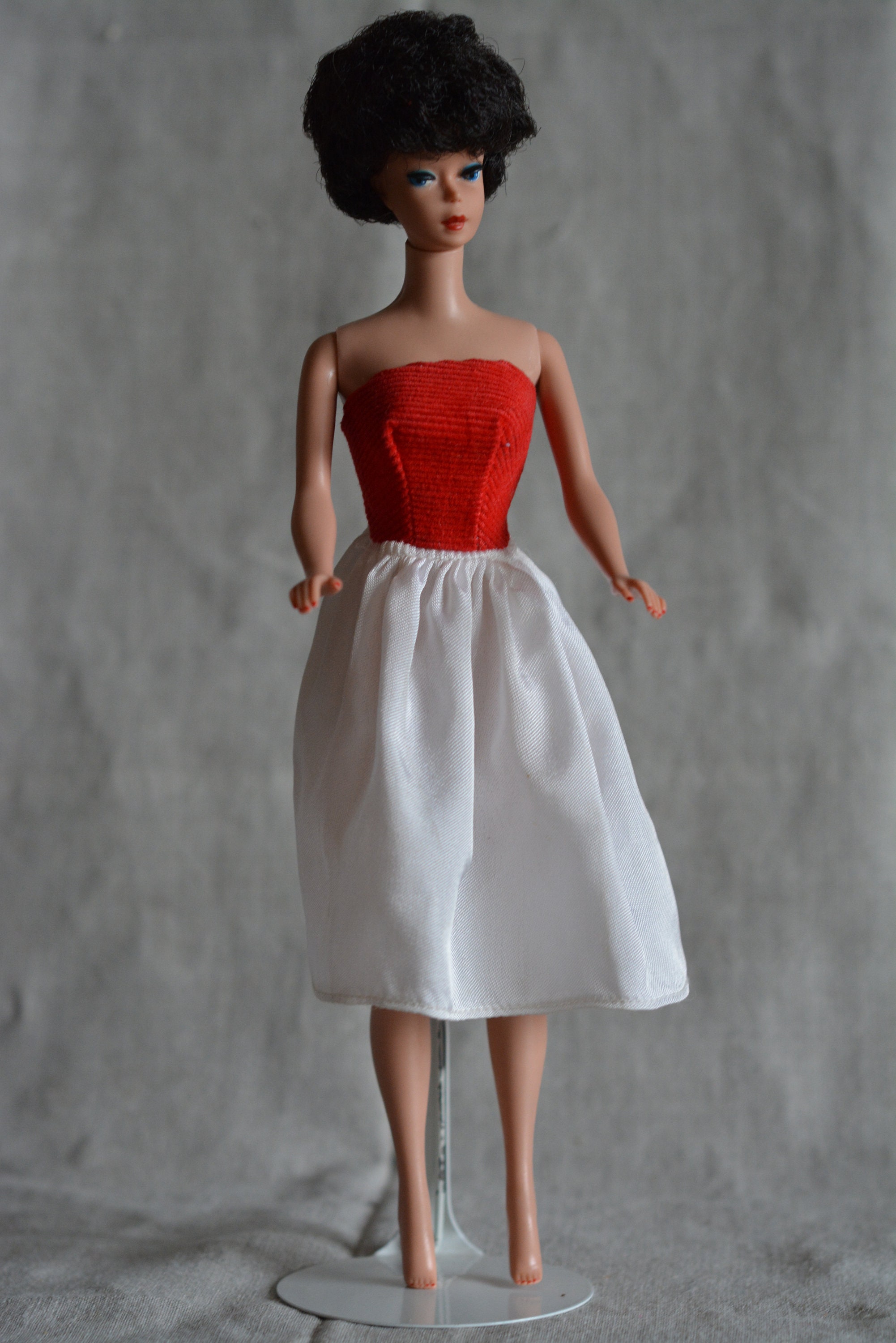 Vintage Barbie Clone Red and White Satin Dress Hong Kong 60s | Etsy