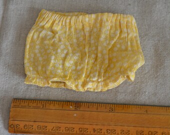 Vintage Doll Underpants, Yellow Dotted Semi Sheer, 6" Waist