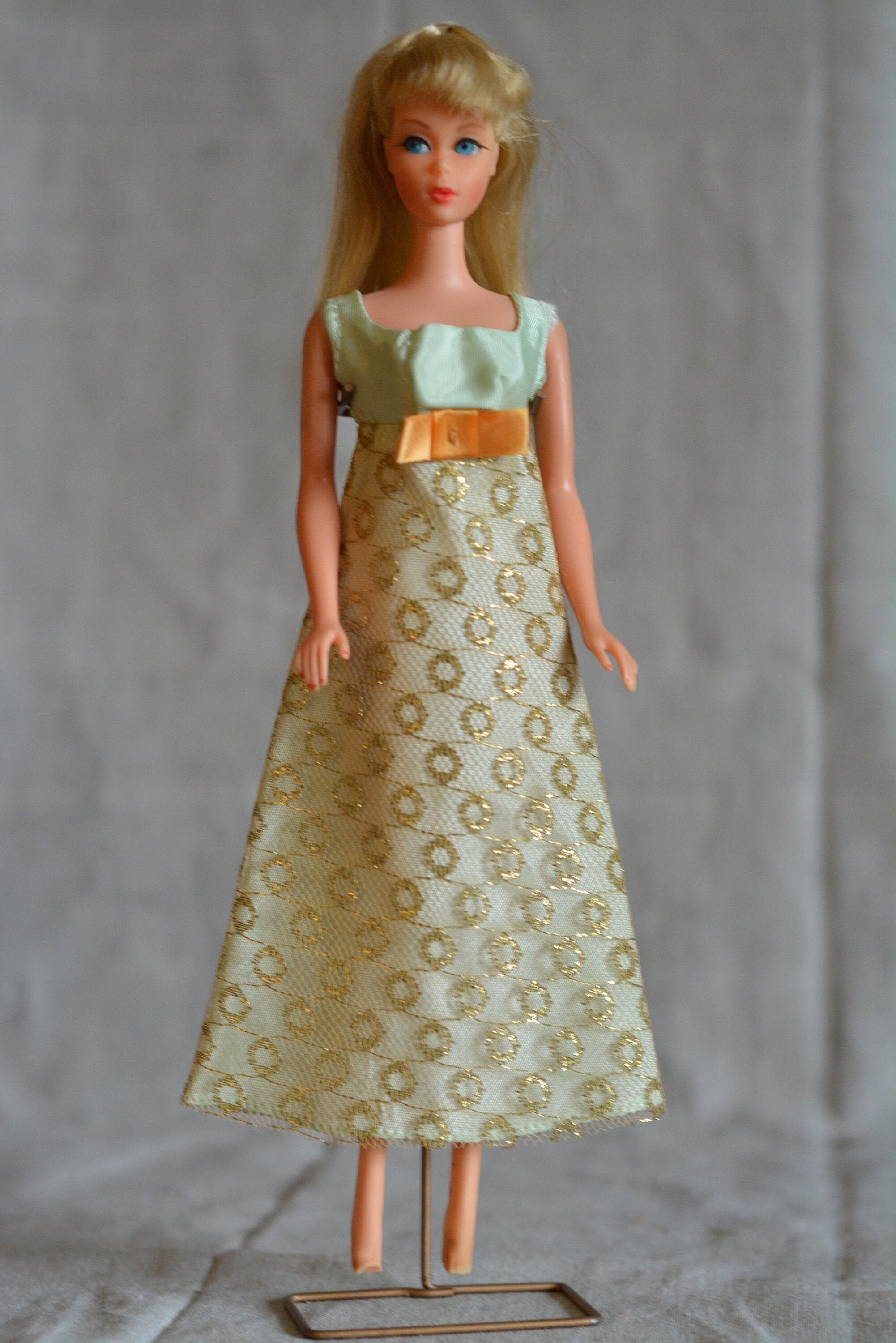 vintage barbie gold dress