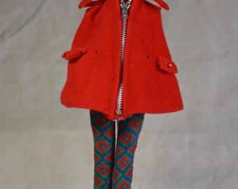 Vintage Barbie Clone Mod Cape With Groovy Pants, Hong Kong 60s