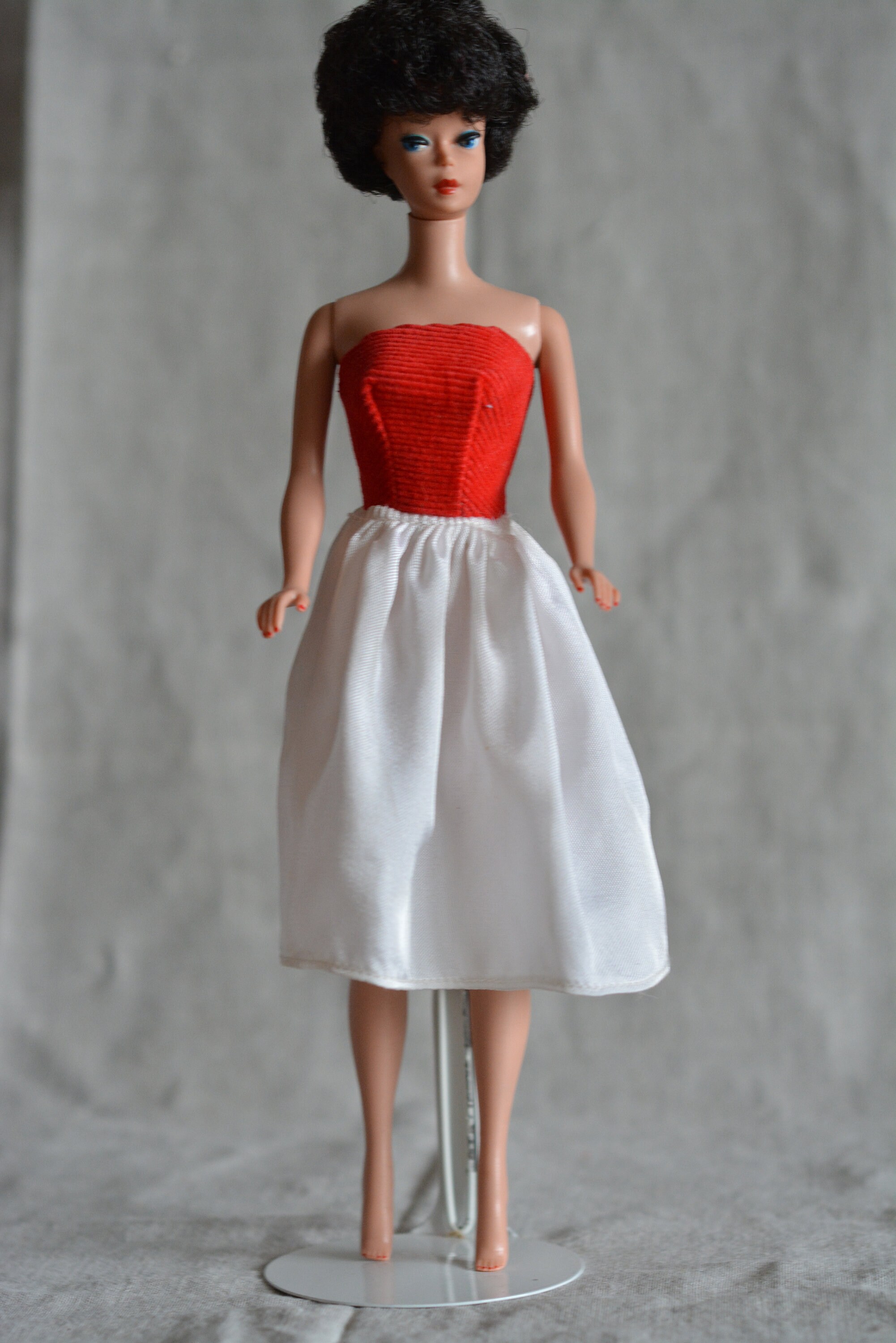 Vintage Barbie Clone Red and White Satin Dress Hong Kong 60s | Etsy