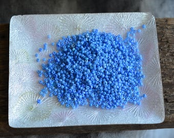 Antique Venetian Opaque Sky Blue Seed Beads, African Trade, 15bpi, 7g