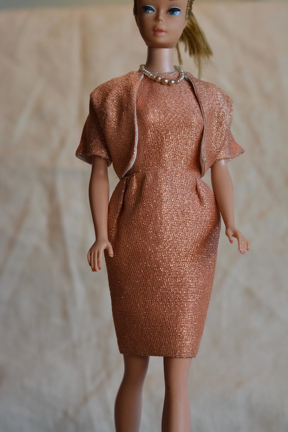 vintage barbie silk sheath dress My beautiful 1964 Swirl Barbie  Got her towards the end of 2024 and  forgot about her until recently while digging through my misc dolls. Fixed  her ponytail up for now, minor