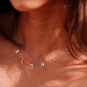 Aloha Collection Gold Letter Necklaces