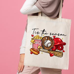 Tis the Season Baseball Tragetasche, Baseball Tasche, Baseball Spiel Tag Tragetasche, Baseball Saison Tasche, Geschenk für Baseball Fan, Baseball Mom Tasche