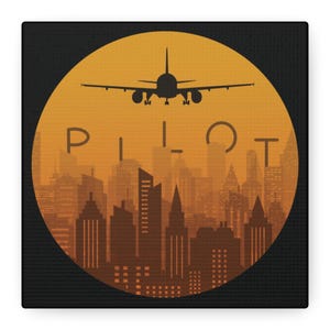 Pilot-Themed Matte Canvas Art, Perfect Gift for Aviation Lovers, Wall Decor, Travel Enthusiast Decor, Airplane Wall Art
