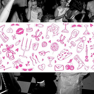 Hand-Drawn Bachelorette Party Table Runner: Custom Design