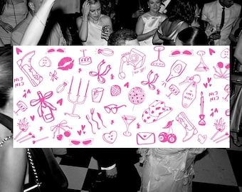 Hand-Drawn Bachelorette Party Table Runner: Custom Design