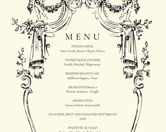 Vintage Italian Menu Template | Editable Canva Menu