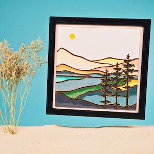 Abstract Landscape DIY Cloisonné Craft Kit; Enamel Art Painting; Crafting Kits Gifts; Art Project for Adult; Cloisonne Art DIY Kits