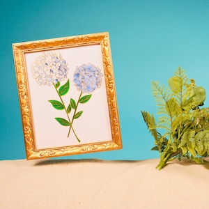 Cottagecore Blue Hydrangea DIY Cloisonné Craft Kit; Enamel Art Painting; Crafting Kits Gifts, Art Project for Adult; Cloisonne Art DIY Kits