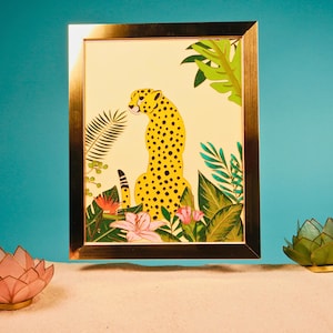 Boho Cheetah DIY Cloisonné Craft Kit; Enamel Art Painting; Crafting Kits Gifts, Art Project for Adult; Cloisonne Art DIY Kits