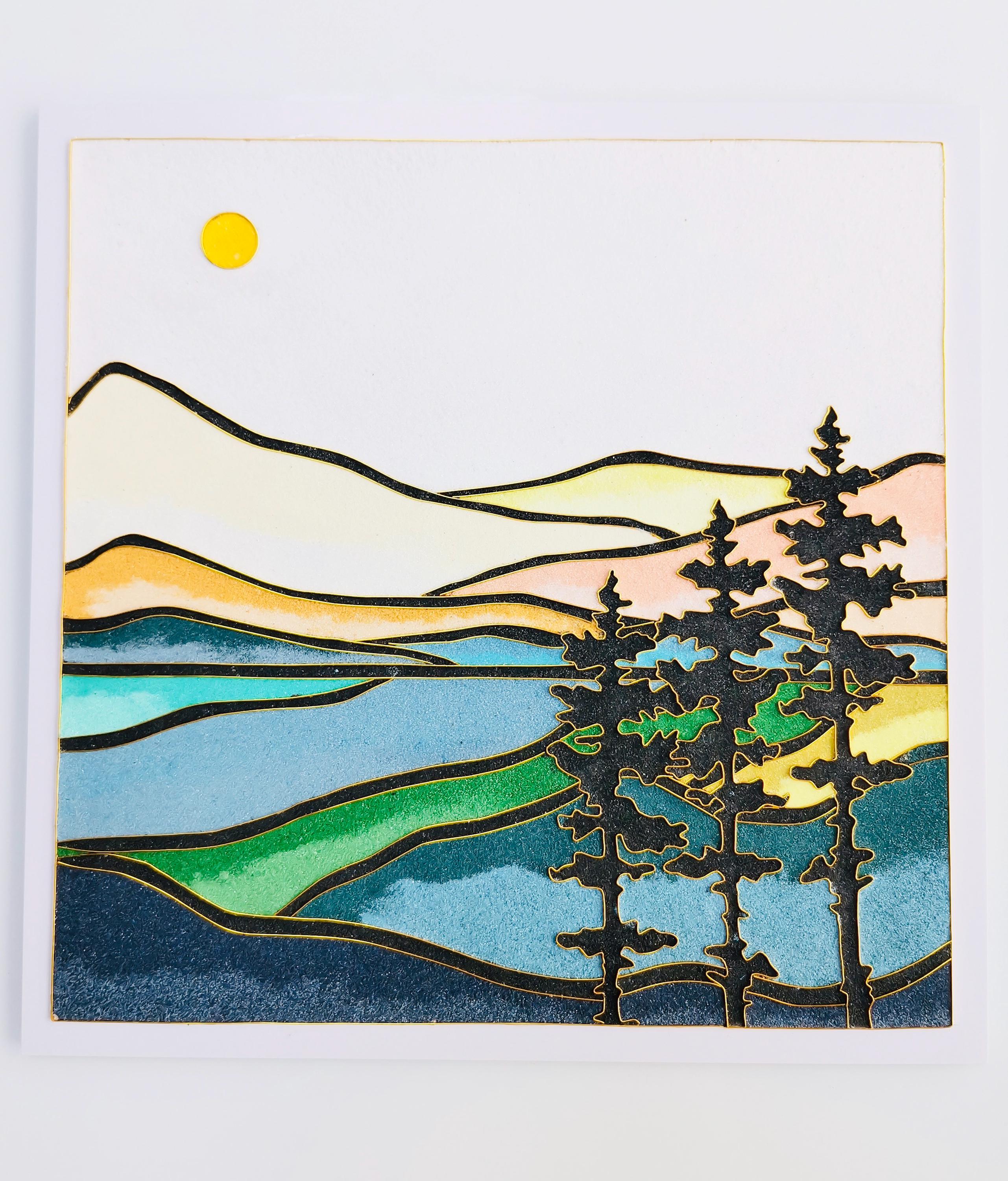 Landscape Craft Kit Abstract Landscape Cloisonné DIY Craft Kit – Enamel Art (10 Inch) - Etsy