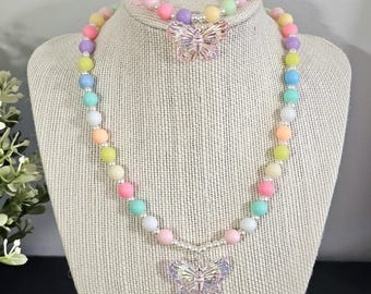 Conjunto de joyas de mariposas con cuentas multicolores, fabricado por NishiAU