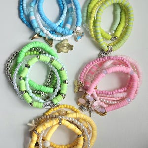 Cute colorful beaded bracelets set, Bracelets set for girls and women, Made by NishiAU
