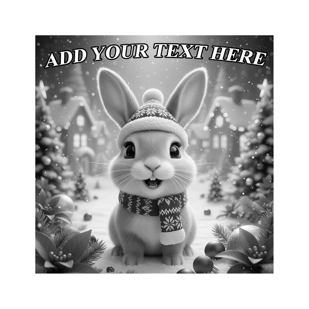 Rabbit Engraved Personalized Christmas Rabbit Engraved Birch Wood Plaque • Holiday ...