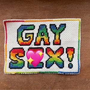 Gay S*x! Cross Stitch Chart Pattern Digital PDF X Stitch Rainbow