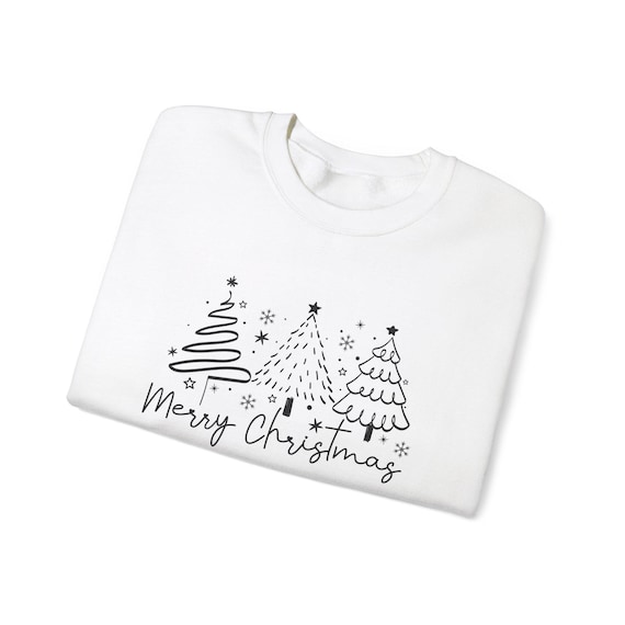 Christmas Hand Drawn Merry Christmas Unisex Sweatshirt