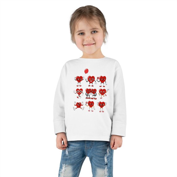 Toddler Retro Love Heart Valentine's Day Shirt