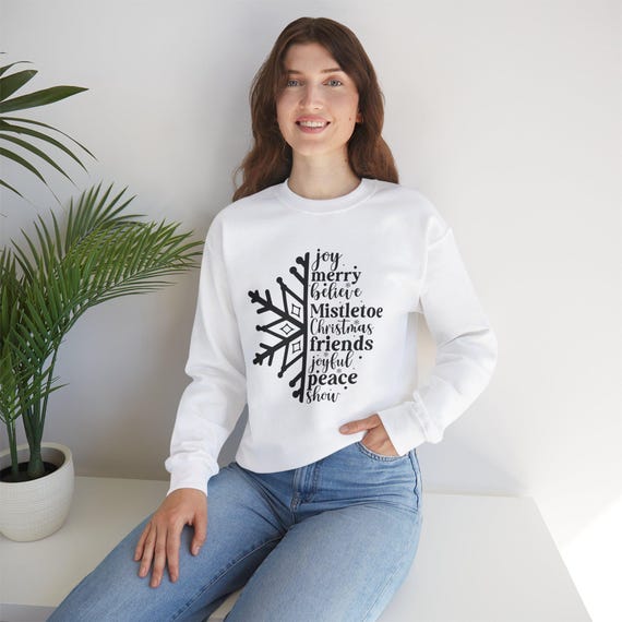 Joyful, Merry Snowflake Christmas Sweatshirt