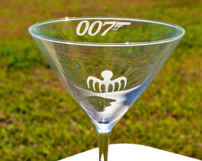 Etched 007 Spectre James Bond Martini Glass by Jackglass on Etsy