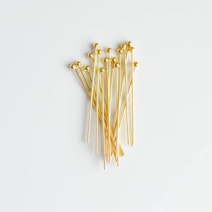 10pcs - 14k Gold Filled 1 inch 24 Gauge Headpins w/ 1.2mm ball, Made in USA, Z10