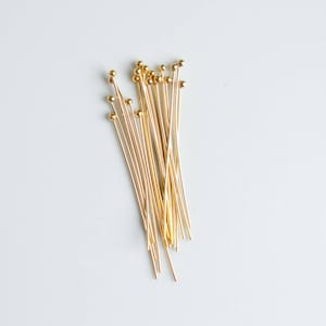 10pcs - 14k Gold Filled 1.5 inch 24 Gauge Headpins w/ 1.5mm ball, Made in USA, Z11