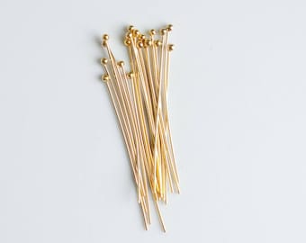 10pcs 14k Gold Filled 1.5 inch 24 Gauge Headpins with 1.2mm ball Made in USA Z11