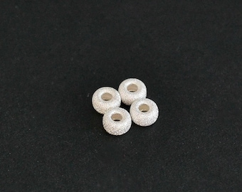 Five - Sterling Silver Stardust Rondelle 4mm, SC91