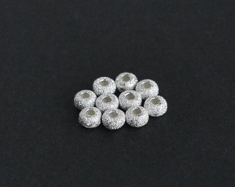 Ten - Sterling Silver Stardust Roundels 3mm, SC90