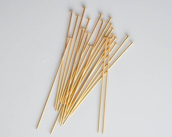 14k Gold Filled 1.5 inch 22 Gauge Flat Headpins, Made in USA, GF26