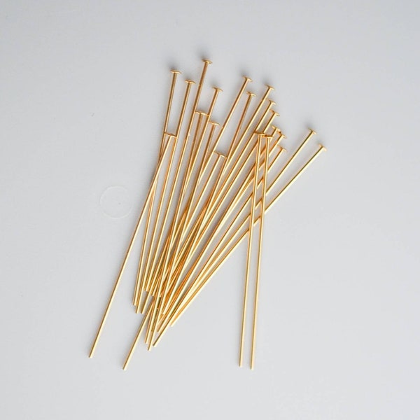 10pcs - 14k Gold Filled 1.5 inch 22 Gauge Flat Headpins, Made in USA, GF26