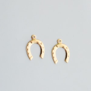 Two - 14K Gold Filled Horseshoe Charms 10mm, GC39