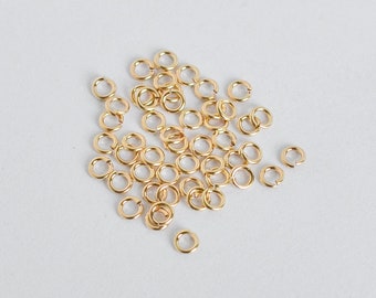 50pcs 14K Gold Filled 3mm Open Jump Rings 22ga, Made in USA, A13