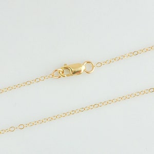 Necklace 14K Solid Gold 1.3mm Cable Chain With 8.3x3.3mm 14K Gold Lobster Clasp, Made in USA, SG4