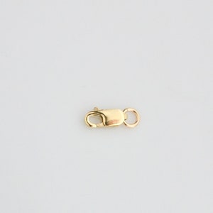 One - 14K Solid Yellow Gold Lobster Clasp 3.3x8.4mm With Open Ring, Made in Italy, SG1
