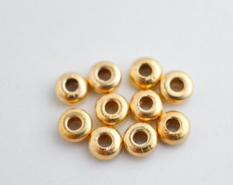 Ten 14K Gold Filled 3mm Roundel Beads, Made in USA, GC99