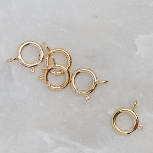 14K Gold Filled 6mm Spring Ring Clasps Closed Ring, Made in Italy, GF2